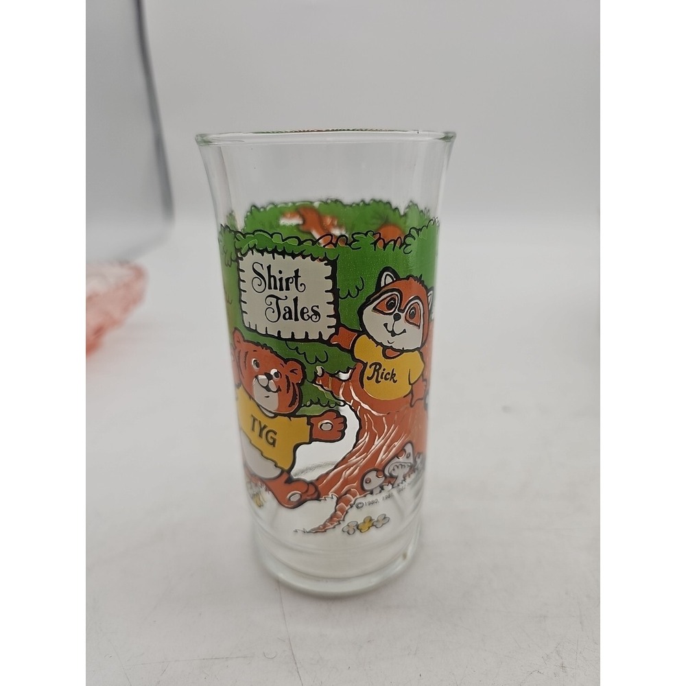 Vintage 1982 Hallmark glass Shirt Tales Tiger Digger‎ Pammy Panda Bogey Rick